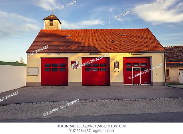 Fire station in Bernhardsthal town, Mistelbach district in the Austrian state of Lower Austria