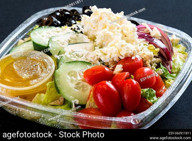 Close up shot of a healthy organic green salad