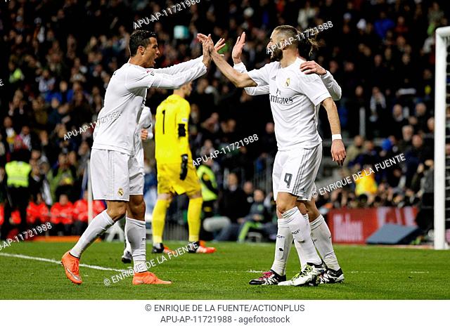 2016 La Liga Football Real Madrid v Sevilla FC Mar 20th. 20.03.2016. Madrid, Spain. Cristiano Ronaldo dos Santos (7) Real Madrid with a shot