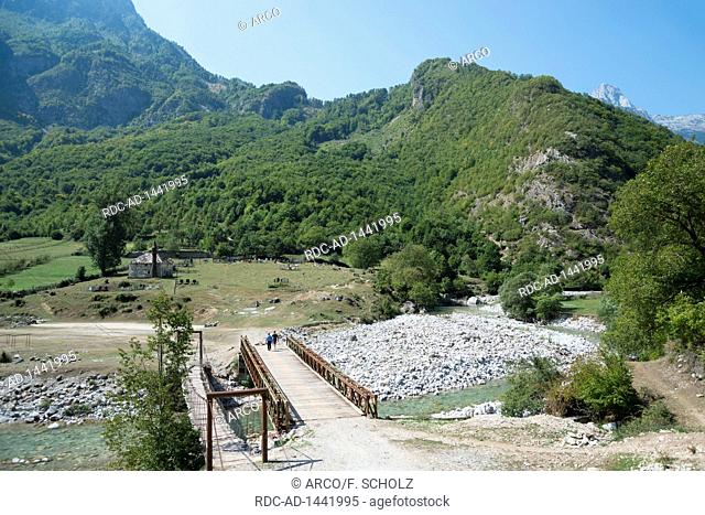 Bridges over Valbona river near Margegej, albanian alps, Albania