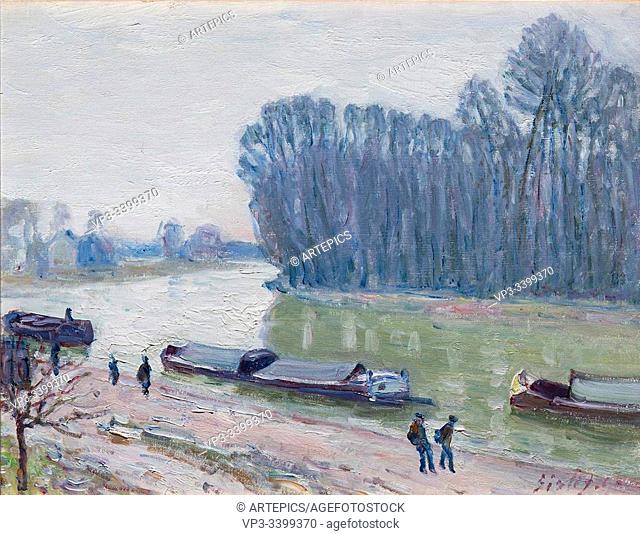 ALFRED SISLEY (1839 - 1899) - PNICHES SUR LE LOING -1896