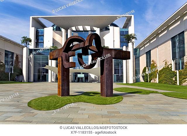 Bundeskanzieramt, and sculpture of Eduardo chillida Berlin  Germany