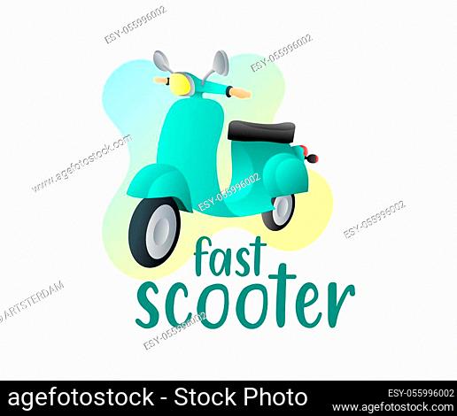 Scooter, motorcycle and scooter bike, illustration and logo design. Transport, transportation and vehicle, vector design