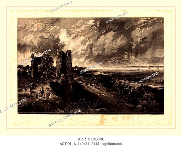 David Lucas after John Constable, British (1802-1881), Hadleigh Castle (Small Plate), in or after 1831, mezzotint [progress proof]