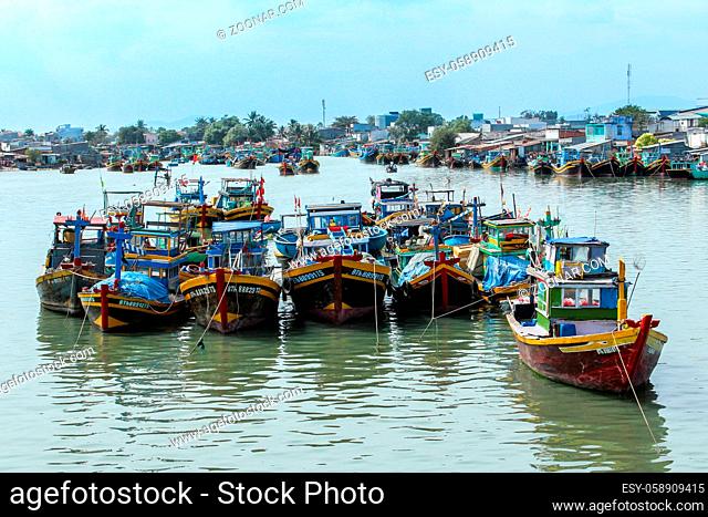 fisher boats in cambodia - wooden boat