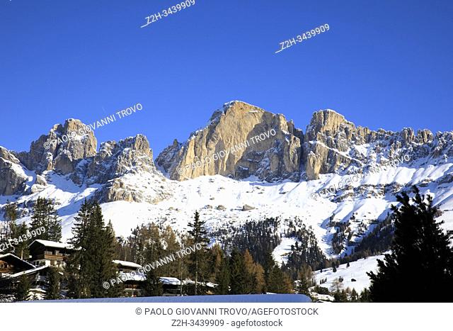The landscape near Carezza Lake, Nova Levante, Bolzano, Alto Adige, Italy.