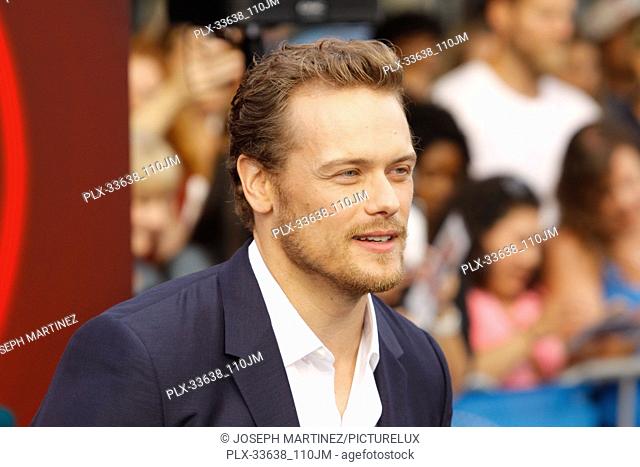 Sam Heughan at the Premiere of Lionsgate's ""The Spy Who Dumped Me"" held at the Fox Village Theater in Westwood, CA, July 25, 2018