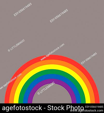 Flat design vector rainbow template on gray background - same- relationship symbol