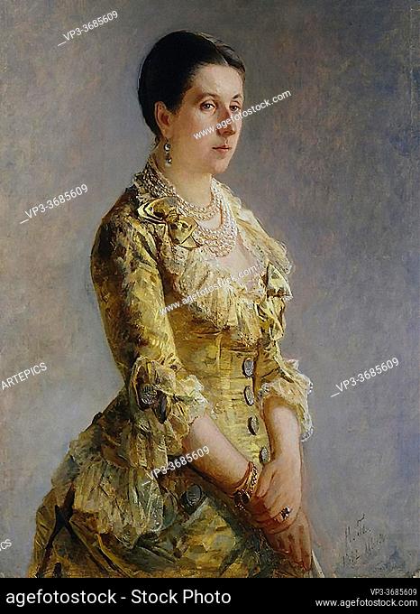 Ghe Nikolay - Portrait of Duchess Olga Volkonsky - Russian School - 19th Century