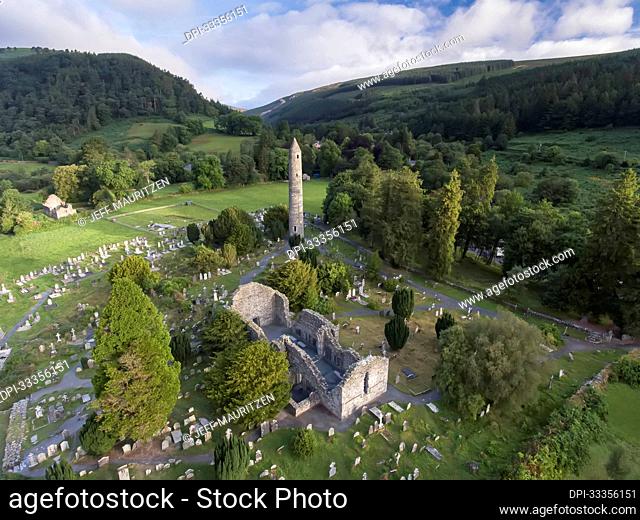 Glendalough (or The valley of the Two Lakes) is the site of an early Christian monastic settlement nestled in the Wicklow Mountains of County Wicklow; Derrybawn