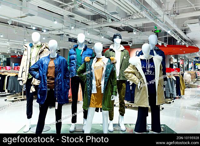 fashion display in modern shopping mall