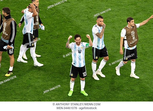 FIFA 2018 World Cup - Nigeria vs Argentina in St Petersburg, Russia Featuring: Lionel Messi, Nicolas Otamendi Where: Saint Petersburg