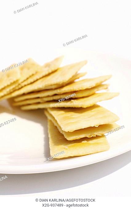 Close-up of wheat crackers