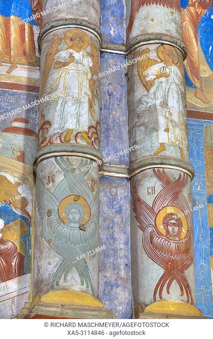 Frescoes, Resurrection of Christ Gate Church, Kremlin, Rostov Veliky, Golden Ring, Yarsolavl Oblast, Russia