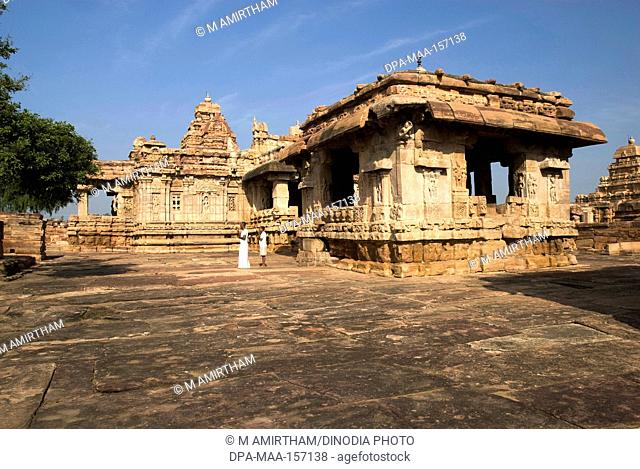UNESCO World Heritage Site ; Virupaksha temple and Nandi Mandap 740 A.D. built by queen Trilokya Mahadevi in Pattadakal ; Karnataka ; India