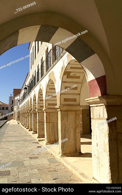 Badajoz (Extremadura) Spain. Archery of the Plaza Alta in the city of Badajoz