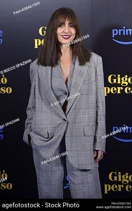ROME, ITALY - DECEMBER 12: Ambra Angiolini attends a photocall for the movie ""Gigolò Per Caso"" at Cinema Quattro Fontane on December 12, 2023 in Rome, Italy