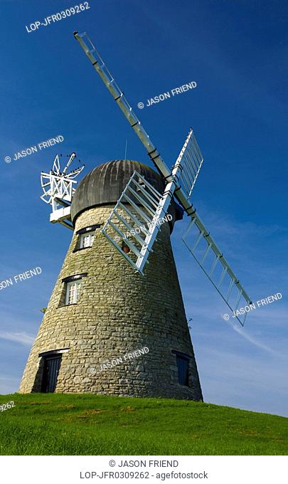 England, Tyne and Wear, Whitburn, The well preserved Whitburn Windmill, situated in an residential estate in the South Tyneside village of Whitburn