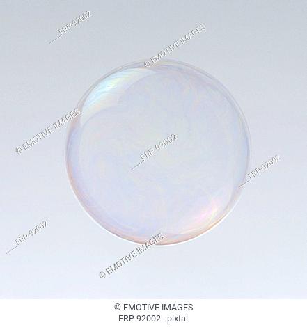 One bubble in front of bright background