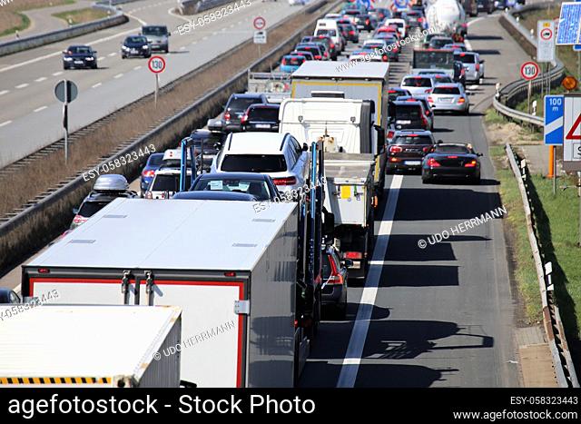 Traffic jam on a german highway