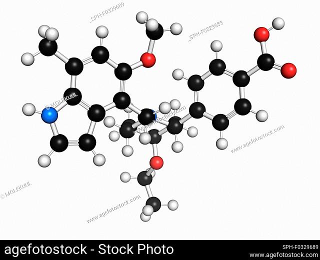 Iptacopan drug molecule, illustration