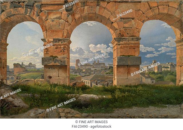 View through Three Arches of the Third Storey of the Colosseum. Eckersberg, Christoffer-Wilhelm (1783-1853). Oil on canvas. Classicism. 1815. Denmark