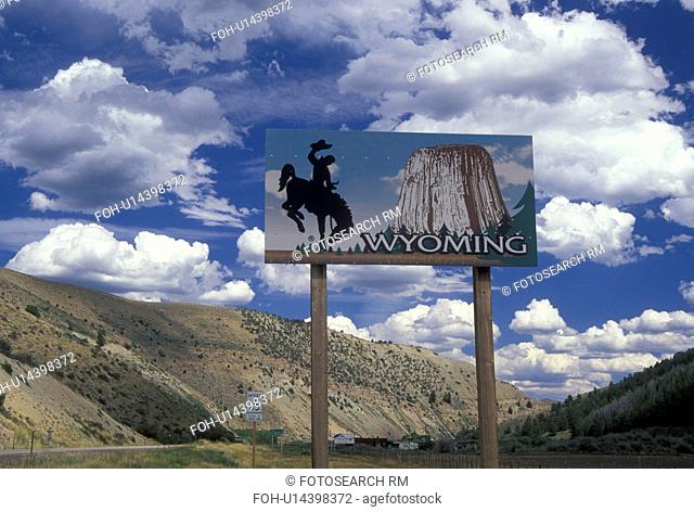 WY, Wyoming, Wyoming Welcome Sign, state line