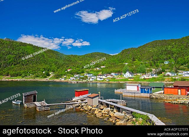 Fishing village and shoreline along White Bay, Baie Verte Peninsula, Newfoundland & Labrador , Canada