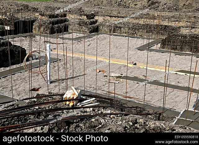 Concrete Pouring Footing Stock Photos, What Are Basement Footings