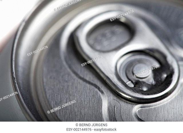 closeup of a beer can
