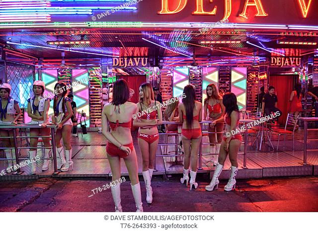 The bars of the Soi Cowboy red light district in Bangkok, Thailand
