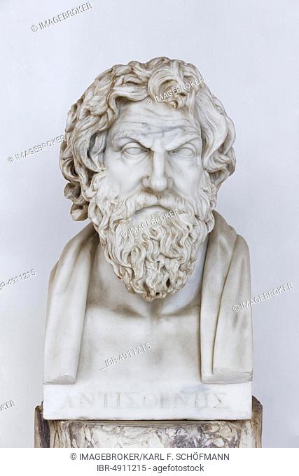 Bust of the Greek Philosopher Anthistenes, Achilleion Palace, Gastouri, Island of Corfu, Ionian Islands, Greece, Europe