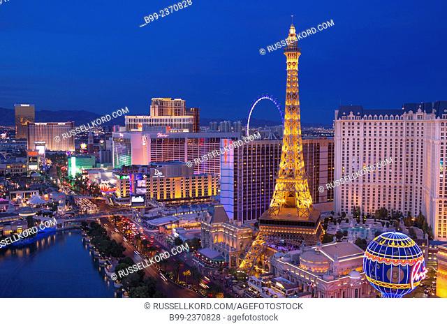 Hotel Casinos The Strip Las Vegas Skyline Nevada Usa