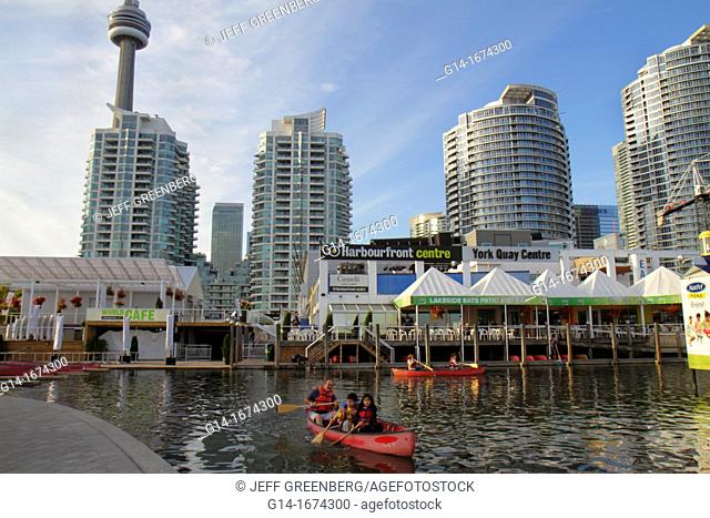 Canada, Ontario, Toronto, Queen's Quay West, Harbourfront Centre, center, The Waterfront, CN Tower, luxury condominium, residential real estate, high-rise