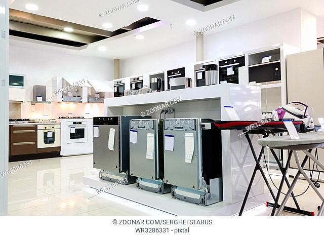 dish washers, stoves and other appliance or equipment in the retail store showroom