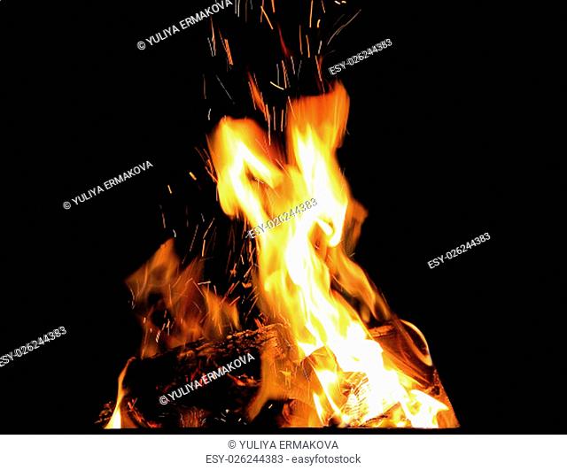 Image with red flame on the black background