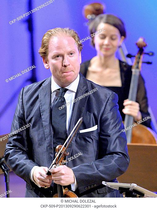 British violinist Daniel Hope performed with L'Arte del Mondo orchestra during the 18th Strings of Autumn classical music festival at Rudolfinum Hall in Prague