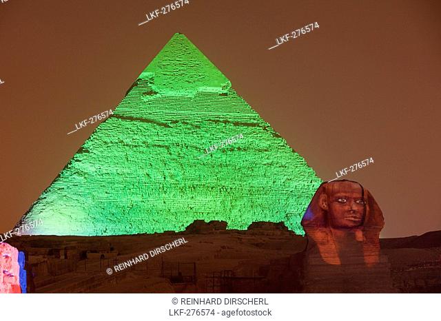Light and Sound Show at Pyramids of Giza, Egypt, Cairo