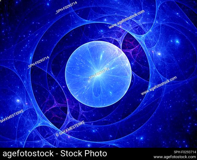 Gravitational lens, abstract illustration