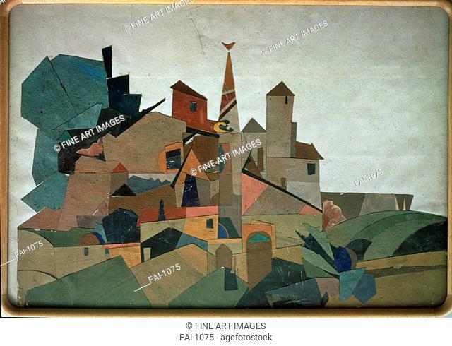 Oriental town. Kuprin, Alexander Vassilyevich (1880-1960). Collage. Russian avant-garde. 1917. Private Collection. 61x89. Painting