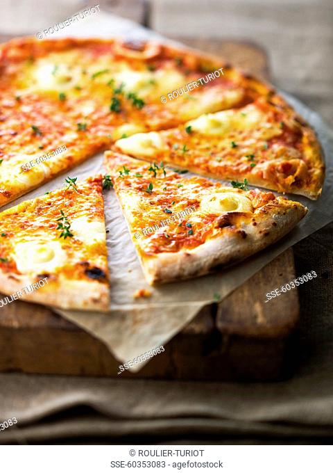 Tomato-mozzarella pizza