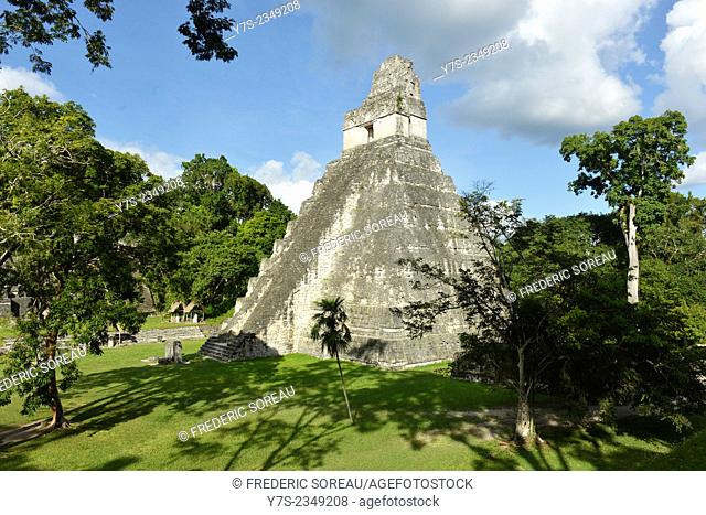 Mayan ruins of Tikal, temple 1, Guatemala, Central America