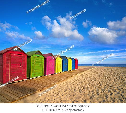 San Juan of Alicante beach playa at Costa blanca of Spain colorful houses