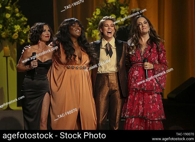 Nashville, Tenn. The Highwomen, Amanda Shires, Brittney Spencer, Brandi Carliile, and Natalie Hemby, perform during the Coal Miner's Daughter A Celebration of...