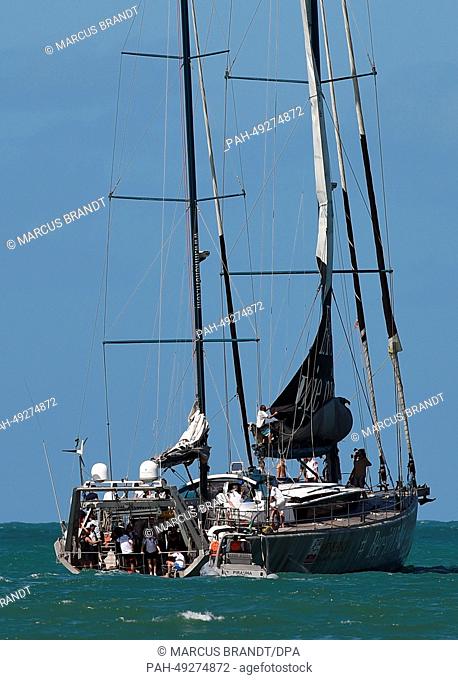 German national soccer players are on the boat 'Pangaea' of adventurer Mike Horn in Santo Andre, Brazil, 10 June 2014. The FIFA World Cup will take place in...