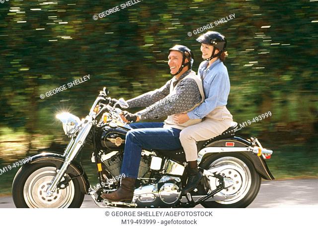 couple on a motorcycle