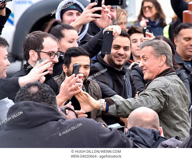 Sylvester Stallone, in town filming Creed 2, visited the Rocky statue with Philadelphia Mayor Jim Kenney to officially dedicate a plaque that's placed there