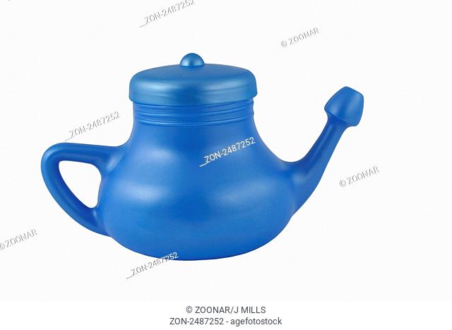 A isolated blue neti pot