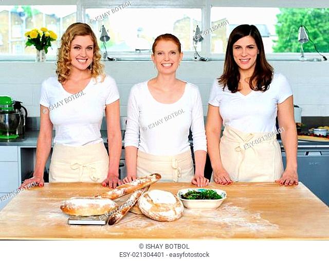 Group of young beautiful professional chefs