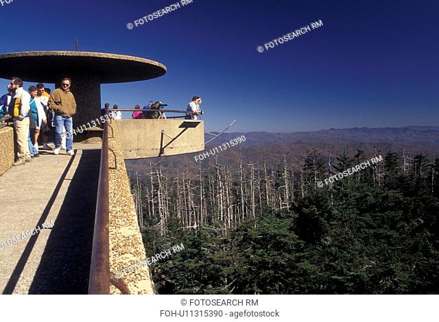 NC, North Carolina, Great Smoky Mountains National Park, Clingmans Dome, summit, overlook